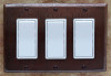 Triple rocker decora style hammered copper switch plate cover