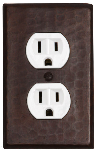 Single gang oulet plug copper cover