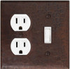 Outlet plug and toggle switch combo cover in copper