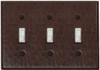 Triple toggle switchplate copper cover