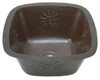 Square copper bar sink with infinity sun design