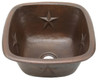 Square copper bar sink with star design