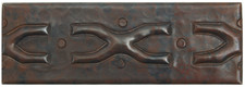 TL001-2"x 6" X Design Hammered Copper Tile Border Accent
