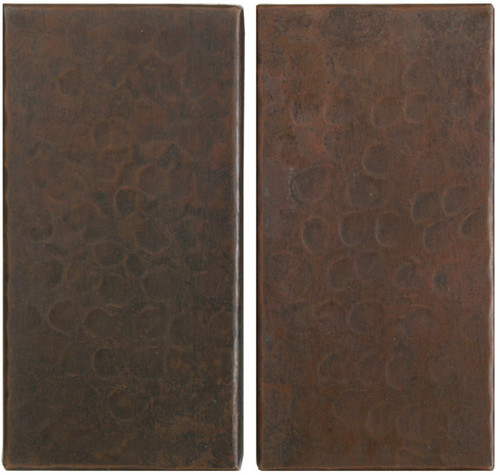 Hammered copper tile accents 4"x 2"