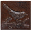 Bird on a branch copper tile