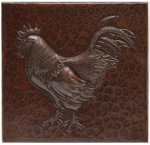 Rooster copper tile