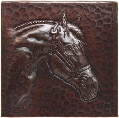 Horsehead design copper tile