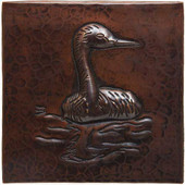 Heron design copper tile