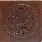 Fleur De Lis design copper tile
