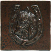 Copper Tile (TL257) Horse in Horseshoe
