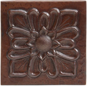 Floral burst copper tile 4x4