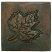 Maple leaf hammered copper tile