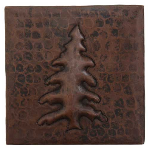 Pine tree design copper tile