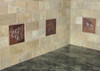 Pine cone hammered copper tile, with Maple leaf and acorn tiles