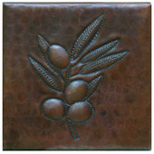 Olive branch design copper tile