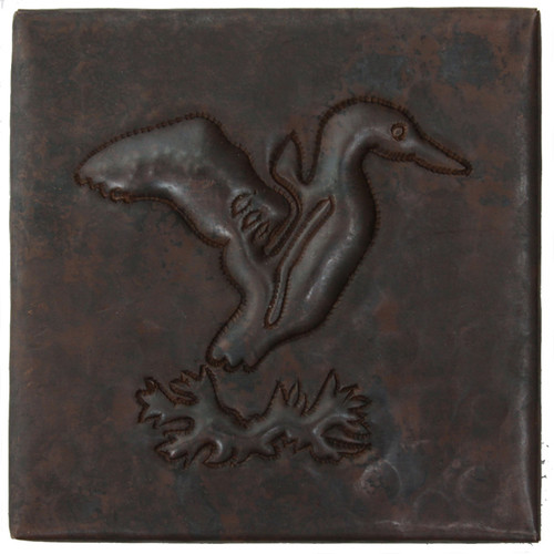 Flying duck design copper tile