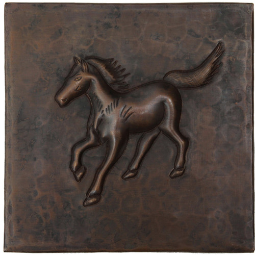 Running Colt design copper tile