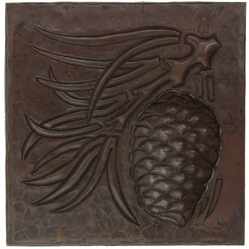 Pinecone design copper tile