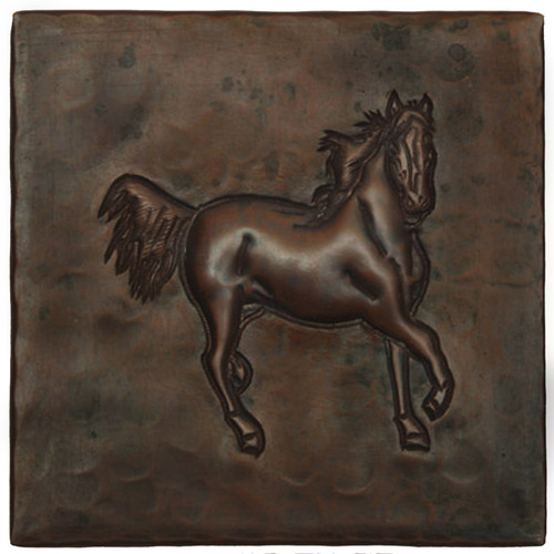 Running Horse design copper tile