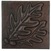 Acorns with leaves design copper tile