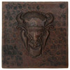Buffalo head design copper tile