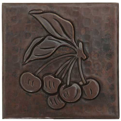 Cherry design copper tile