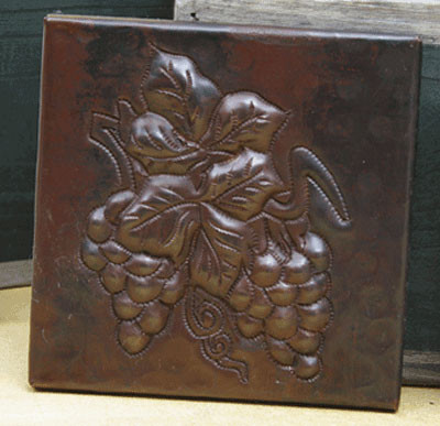 Grape Cluster design copper tile