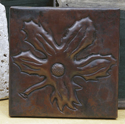 Dogwood design copper tile