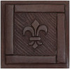 Framed Fleur De Lis design copper tile