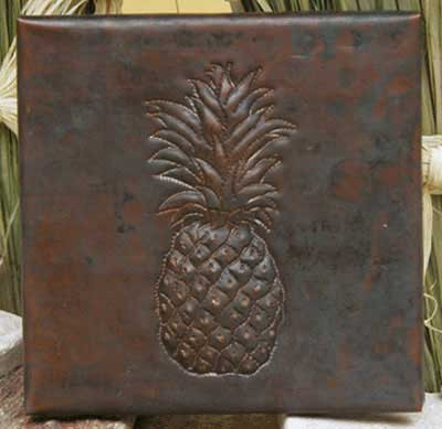 Pineapple design copper tile