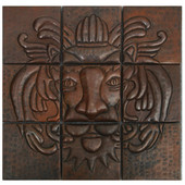 Lion head mosaic design copper tile