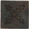 4 point star flake design copper tile