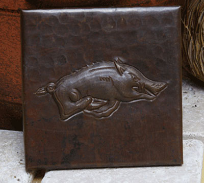 Wild Boar design copper tile