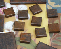 mini hammered copper 1x1 copper tile