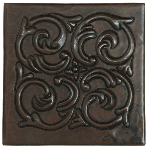 Swirl Medallion design copper tile