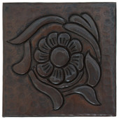 Floral design copper tile
