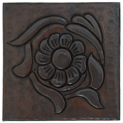 Floral design copper tile