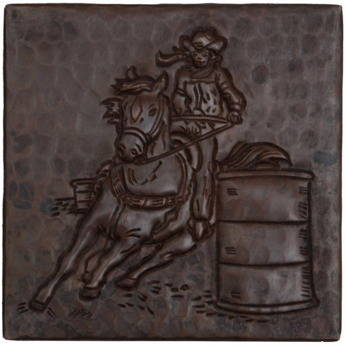 Barrel Racing design copper tile
