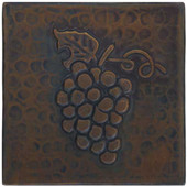 Grape design copper tile