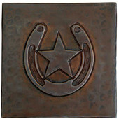 Horseshoe/star design copper tile