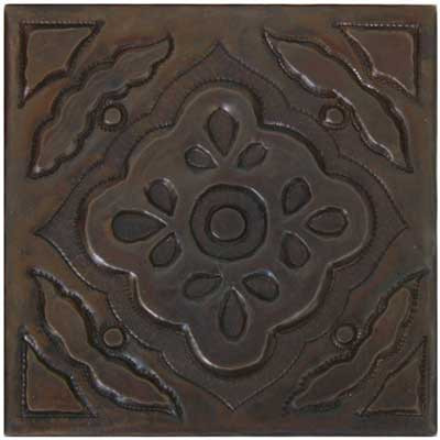 Floral Mosaic design copper tile