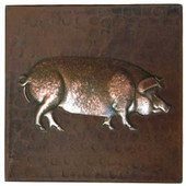 Pig design copper tile