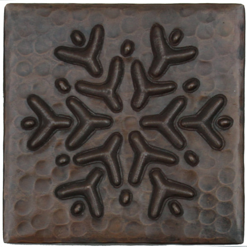 Reindeer Snowflake design copper tile