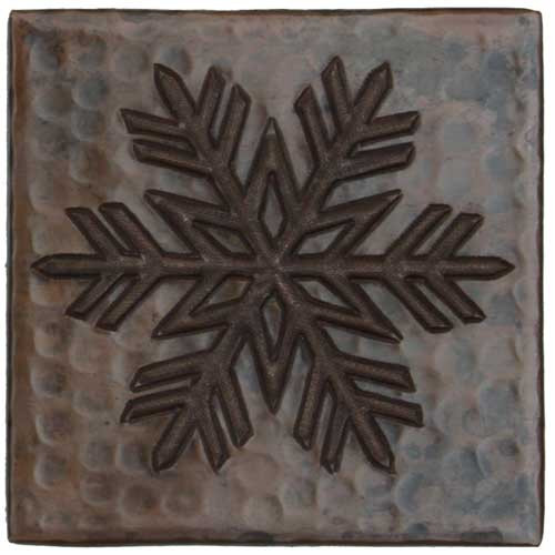 Fern Snowflake design copper tile