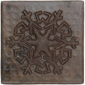 Reflection snowflake design copper tile