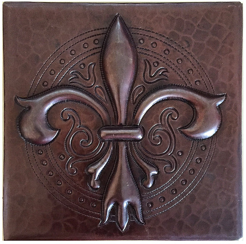 Ornate Fleur De Lis copper tile