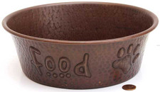 Copper pet bowls for food