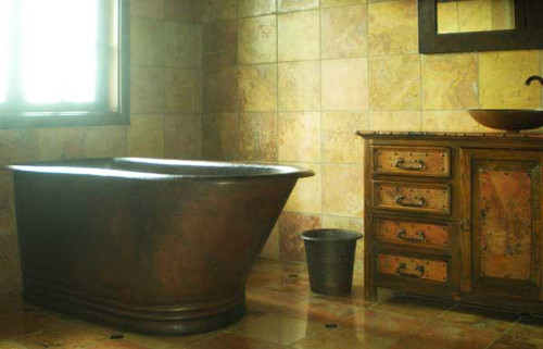 hammered copper slipper tub