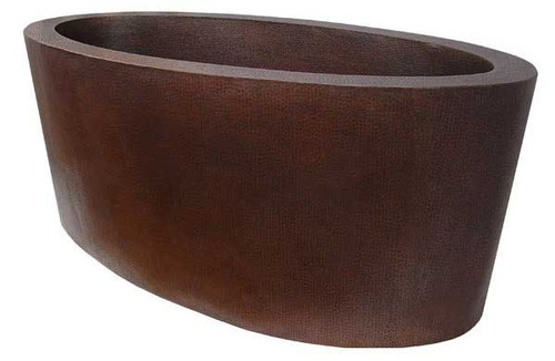 Hammered copper double wall tub