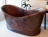 Hammered copper freestanding slipper tub
